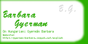 barbara gyerman business card